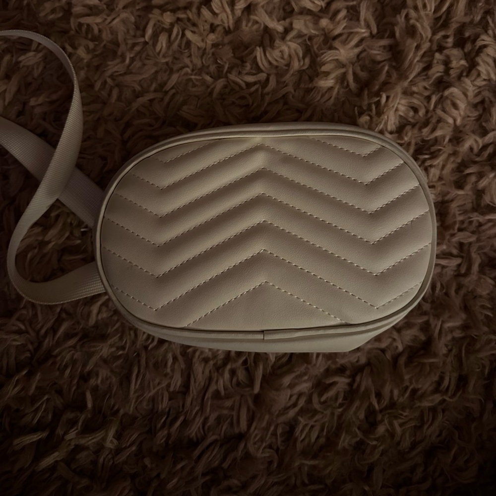 Cream belt bag